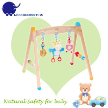 Novo Eco-friendly de madeira de segurança Infant Baby Toy Play Activity Gym